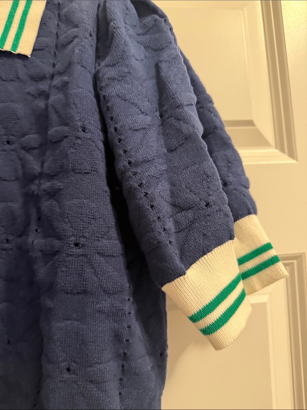 entro Navy Polo Top with White & Green Trim - Kids - Picture 3 of 5